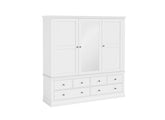 Bordeaux White Triple Mirrored Wardrobe